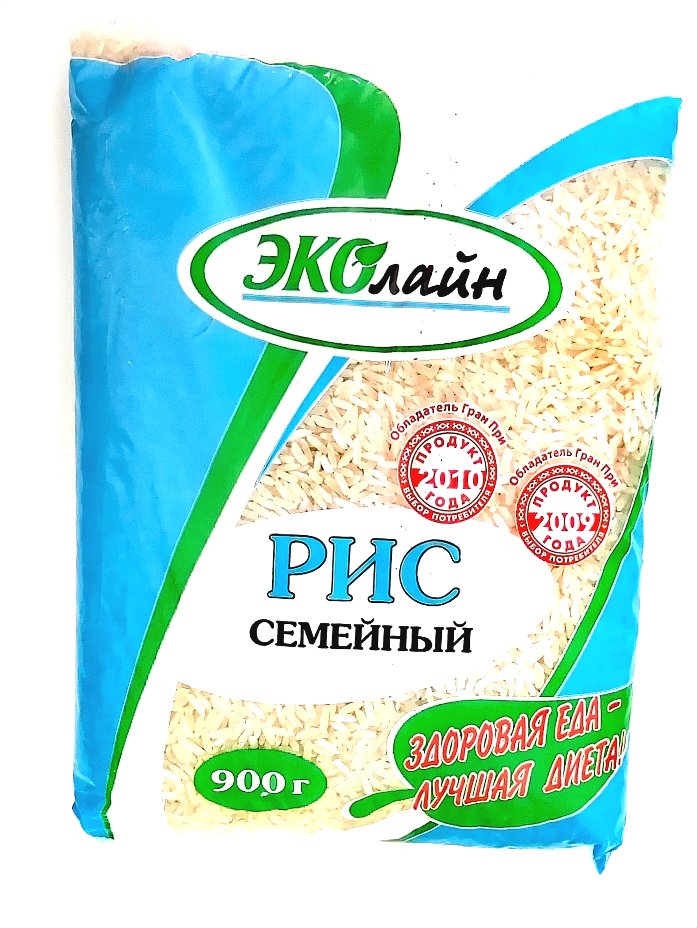 Рис Семейный Эколайн длиннозерненый шлифованный 900г