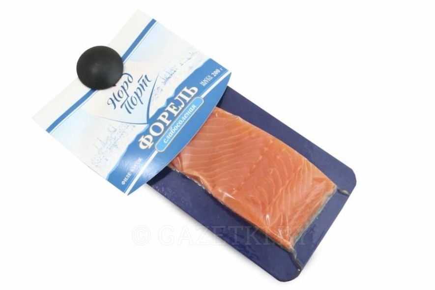 Форель радужная Норд Порт слабосоленая филе-кусок в/у 150г