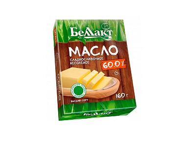Масло сладкосливочное несоленое мдж 60% фольга 160г