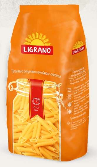 Макаронные изделия Лиграно Перья рифленые гр.Б 900г