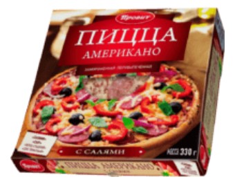 Пицца Американо с салями полувыпеченная замороженная 330г