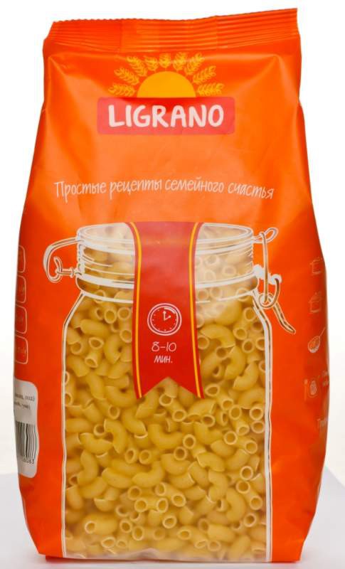 Макаронные изделия Лиграно Рожки рифленые гр.Б 900г