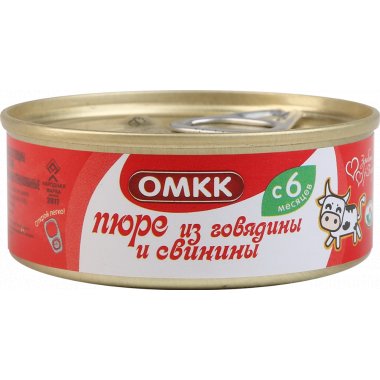 Пюре мясное д/п "Говядина и свинина" 100г