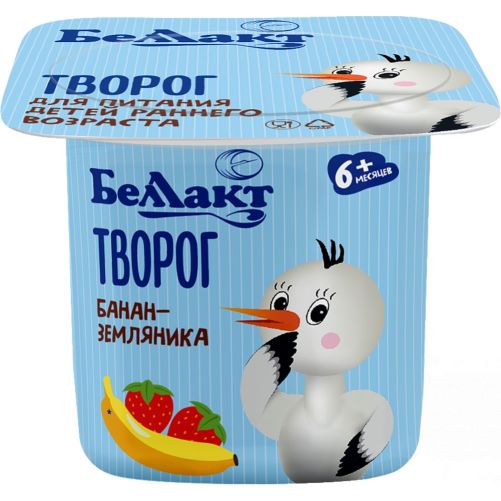 Д/п Творог 4% банан-земляника 100г Беллакт