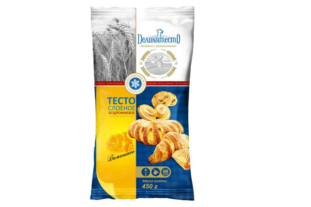 Тесто слоеное «Домашнее» бездрожжевое ДеликатестО, замороженное, 450 г