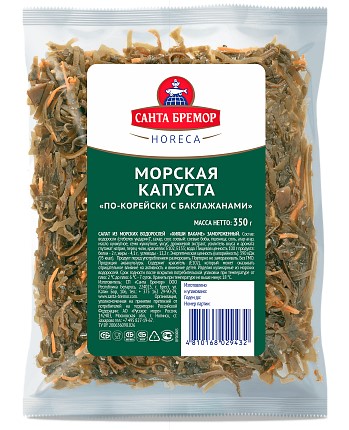 Капуста морская по-корейски с баклажанами (пакет) 350г