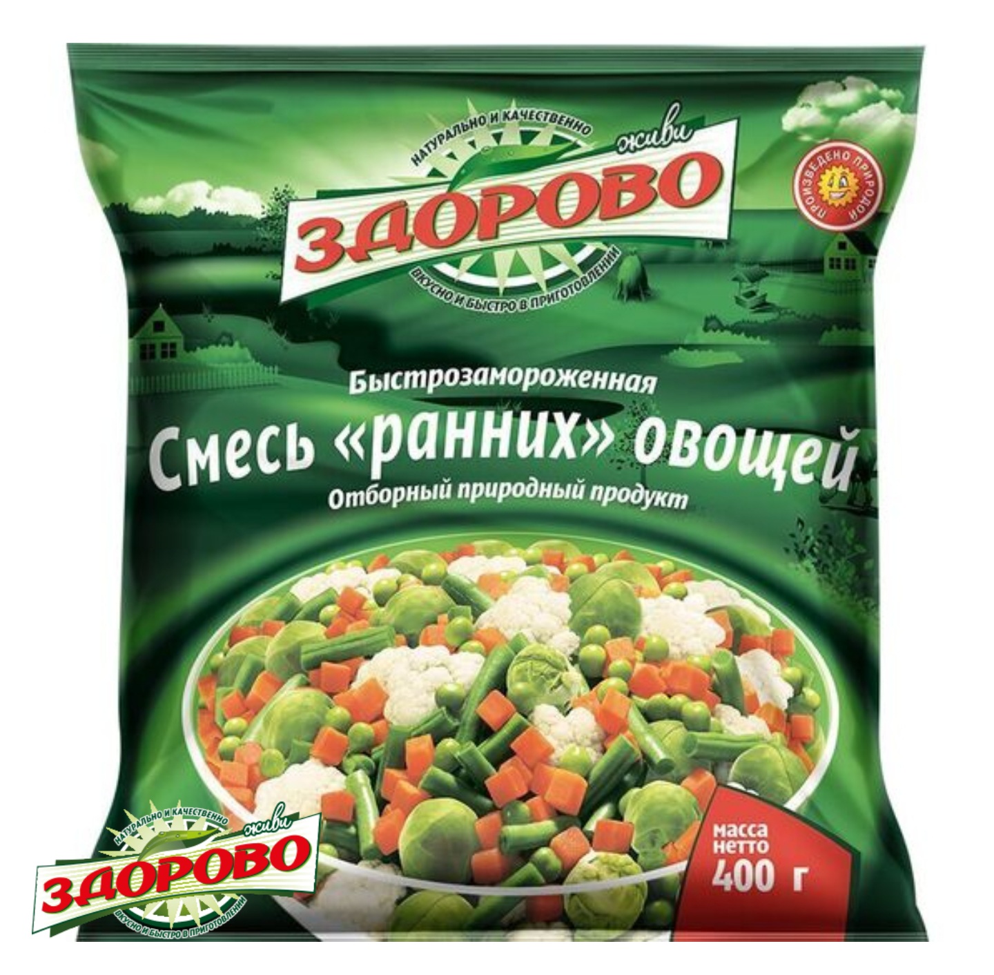 Смесь "Ранних" овощей «Живи здорово», замороженные, 400г