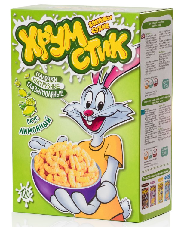 Палочки кукурузные глазированные вкус лимонный 120г