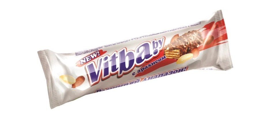 Батончик вафельный "Vitba.by" с арахисом в молочной глазури 37г