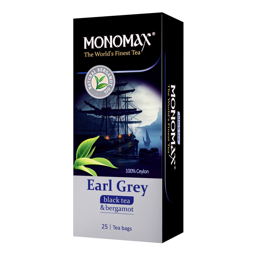 Чай черный байховый Monomax Earl Grey мелкий с бергамотом 20*1,2г