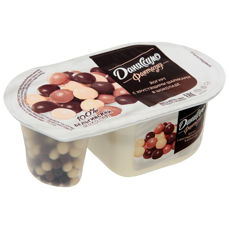 Йогурт Даниссимо Фантазия хрустящие шарики в шоколаде 6,9% 105г