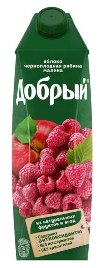 Нектар Добрый из яблок, черноплодной рябины и малины 1л