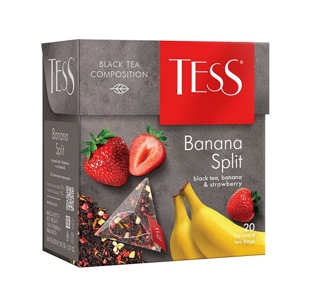 Чай черный Tess с ароматом клубники и банана 1,8г*20п
