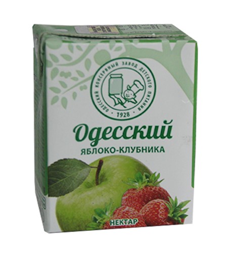 Нектар яблочно-клубничный пастер 0,2л
