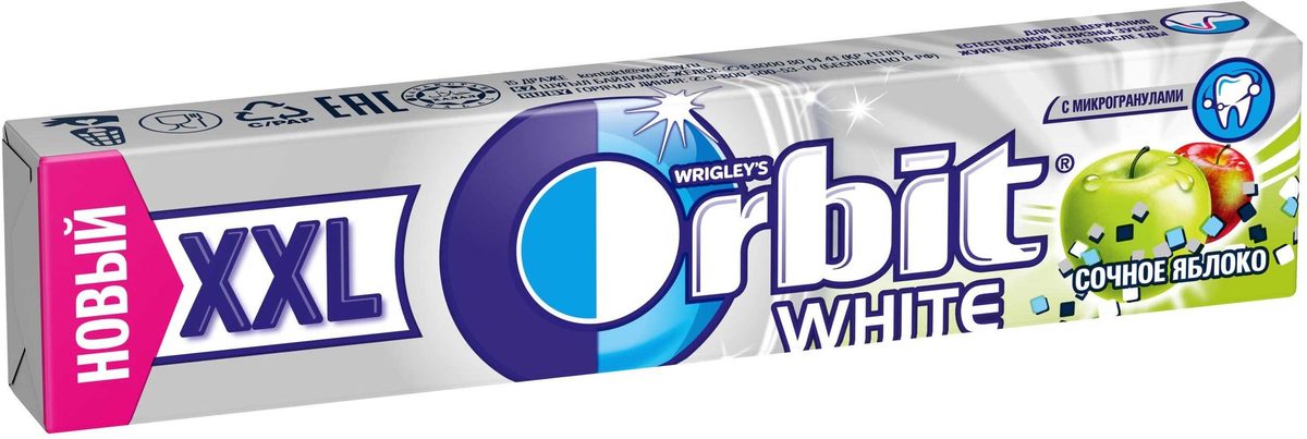 Резинка жевательная Orbit white сочное яблоко XXL 20,4г
