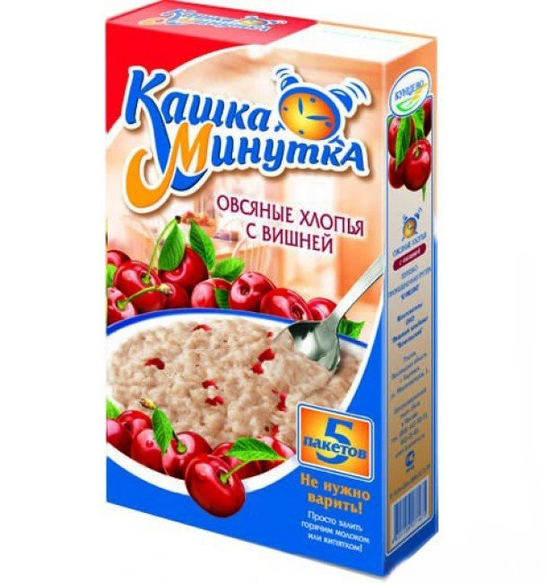 Хлопья быстрого приготовления Каша -минутка с вишней 185г