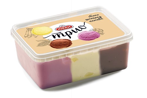 Мороженое Трио клюква банан шоколад двухслойное 400 г