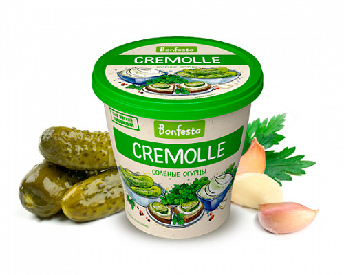 Сыр мягкий творожный Кремолле с наполнителем Соленые огурцы 65% Bonfesto 125г