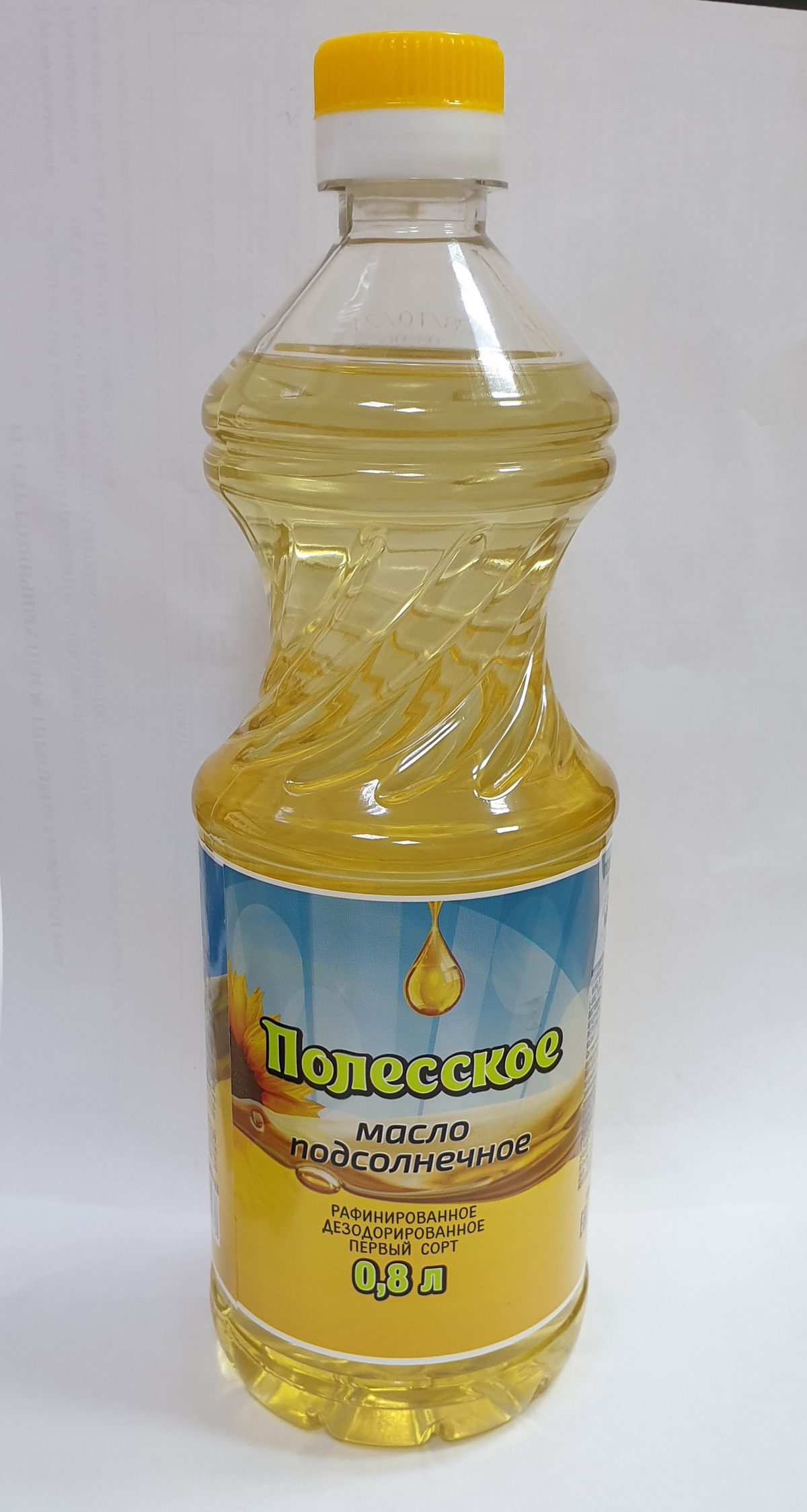 Масло подсолнечное "Полесское" рафинированное дезодорированное, 1с., 0,8л.