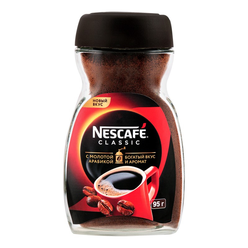 Кофе расворимый Nescafe classic с добавлением молотого ст/бан 95г