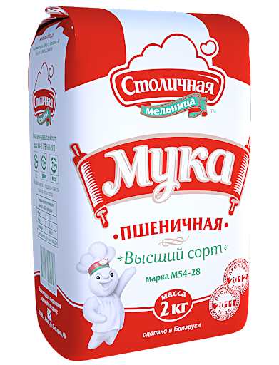 Мука пшеничная "Столичная мельница" М54-28 в/с 1 кг