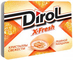 Резинка жевательная б/сах Dirol X-Fresh со вкусом мандарина Ледяной Мандарин 16г