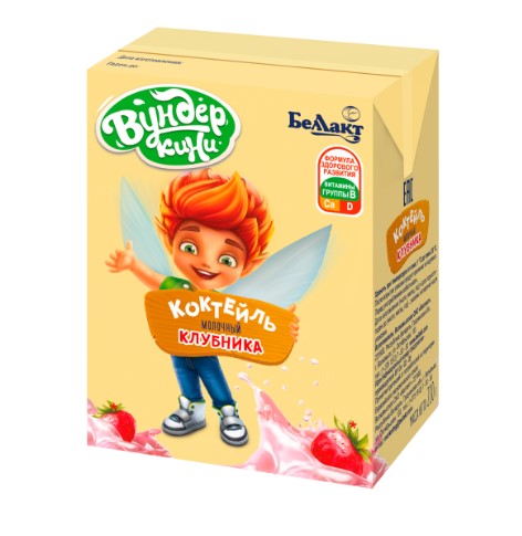 Коктейль молочный для дет/пит ультрапаст Ca вит В1 В6 Д с ароматом клубники мдж 2,5% 210г