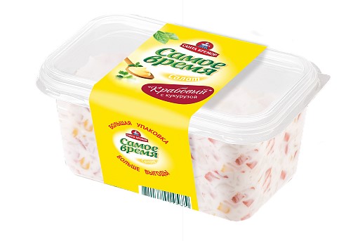 Салат Крабовый с кукурузой (имитация из мяса крабового) 400г