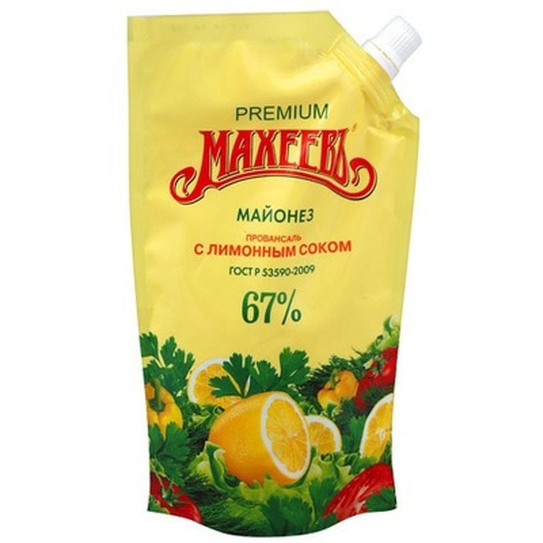 Майонез Махеев Провансаль с лимонным сок 67% 190гр дойпак
