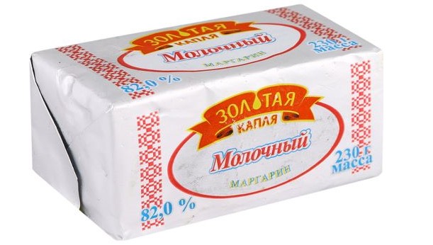 Маргарин Молочный 82 % твердый, брусок, фольга (марка МТ) 230г