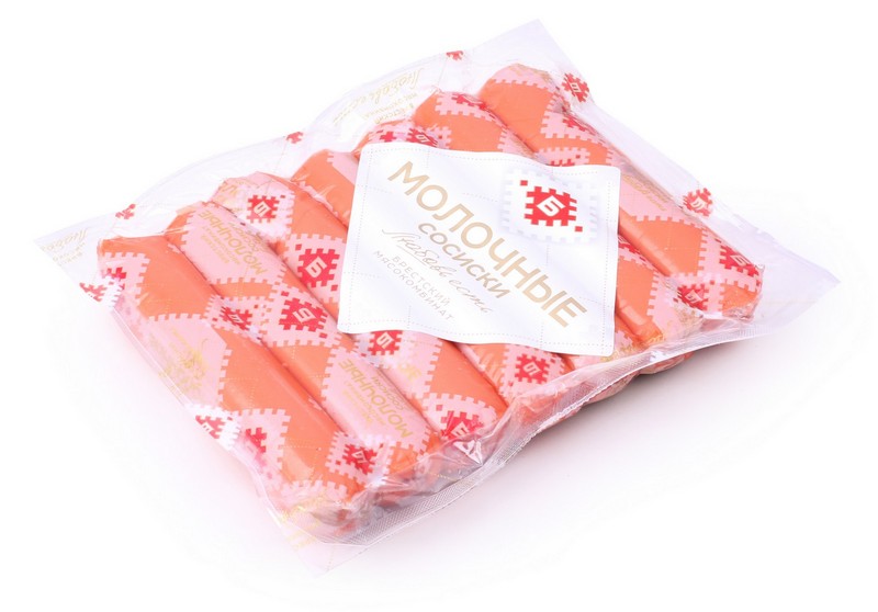 Сосиски "Молочные" в/с и/о 0,39 кг Брестский МК