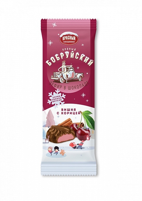 Зефир Первый Бобруйский Вишнёвый с корицей в шоколаде 95г