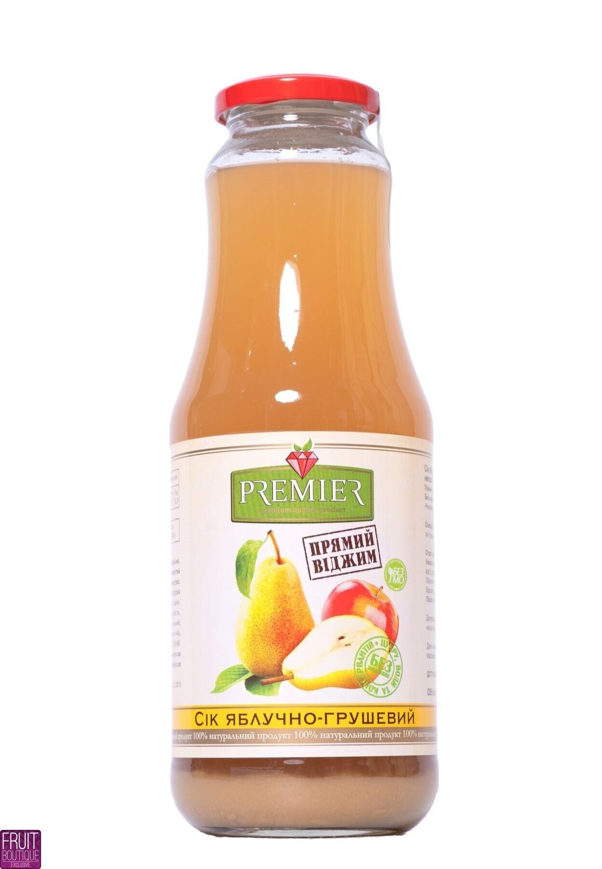Сок яблочно-грушевый с мякотью прямого отжима 1л