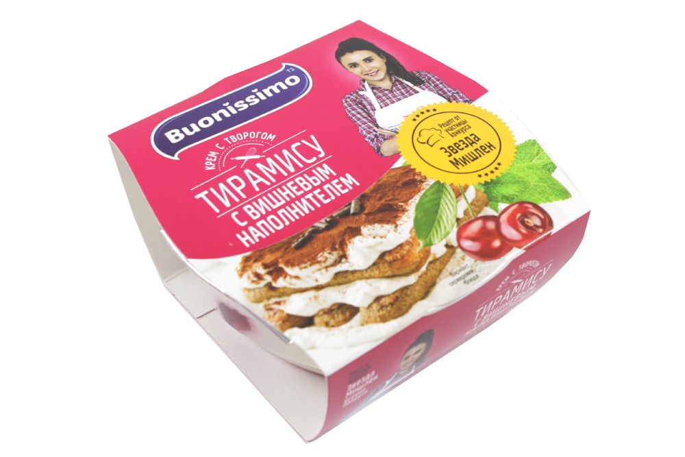 Крем с творогом "Тирамису" с вишневым нап. 150 гр