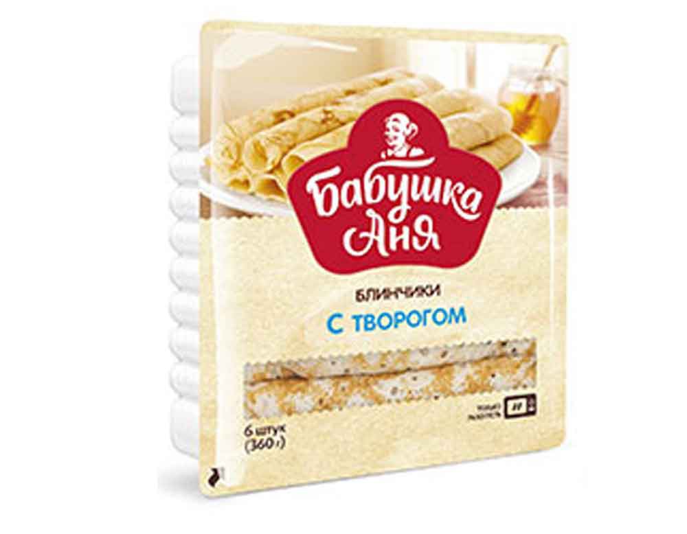 Блинчики «Бабушка Аня» с творогом, замороженные, 360 г