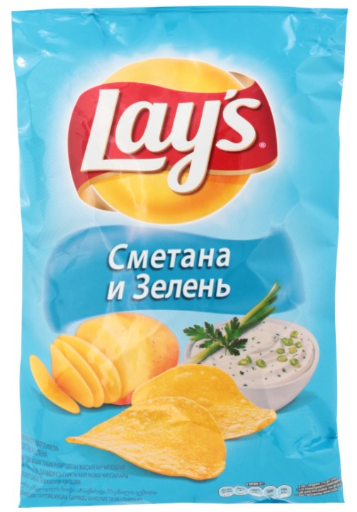 Чипсы Лейз Сметана и зелень 150г