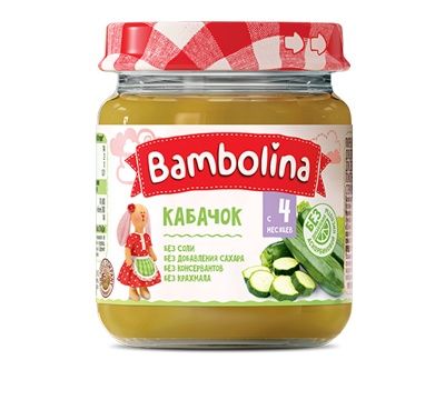 Пюре из кабачков для детского питания "BAMBOLINA" 100г