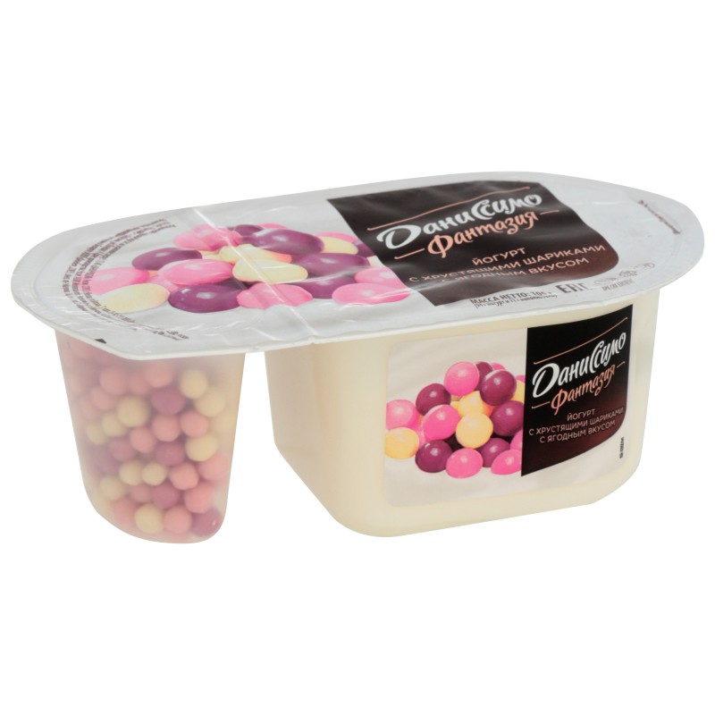 Йогурт Даниссимо Фантазия драже хрустящие шарики с ягодным вкусом 6,9% 105г