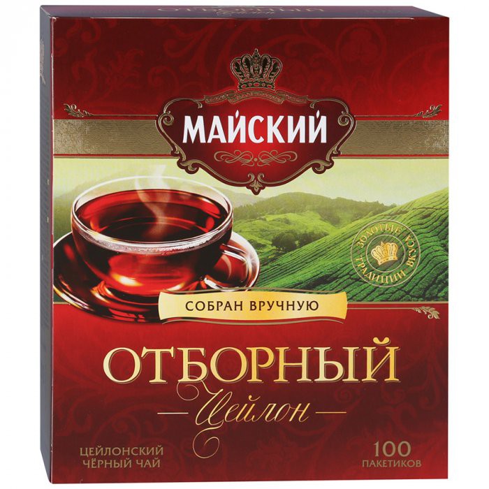 Чай черный байховый Майский в/с отборный цейлонский Black Power2г*100п