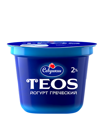 Йогурт греческий густой "Teos", жирность - 2%, 250 г.
