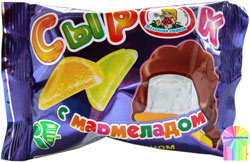 Сырок глазированный с мармеладом и ванилином 20% ламин плёнка 50г