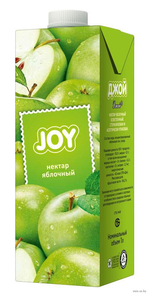 Нектар яблочный Joy осветленный 1л
