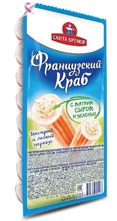 Палочки крабовые Французский краб с мягким сыром и зеленью 200г