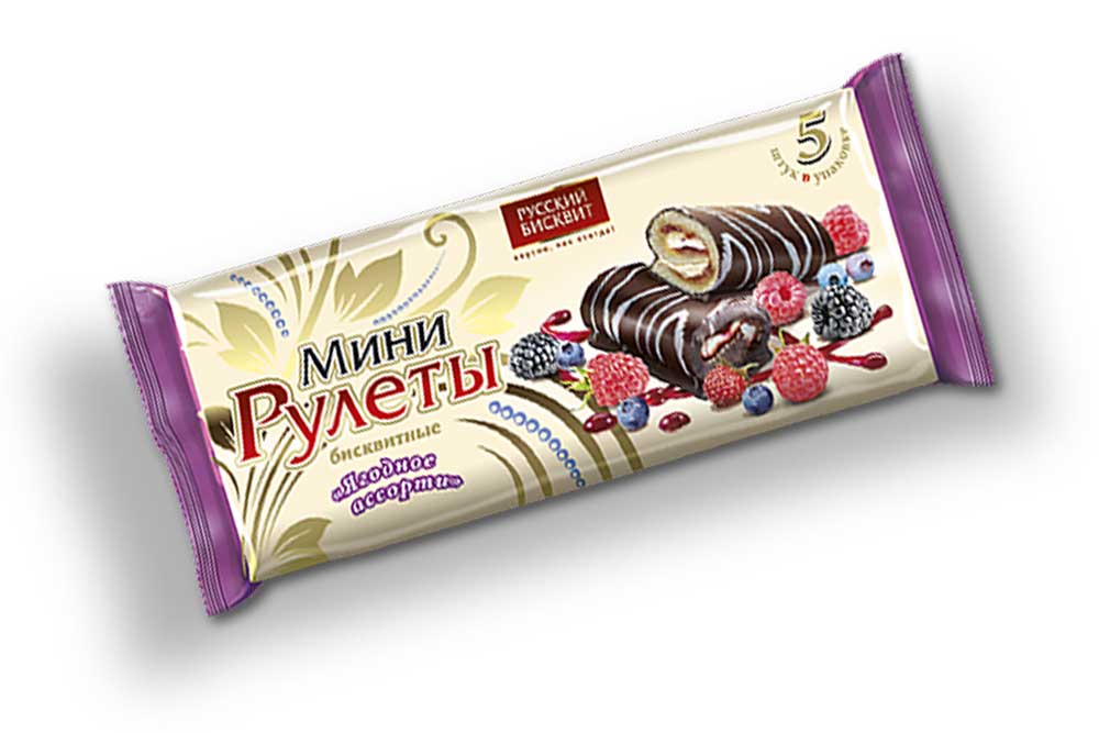 Мини-рулеты бисквитные Ягодное ассорти 175г