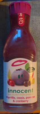 Pur jus de 6 fruits pressés myrtille, cassis, pomme, cranberry
