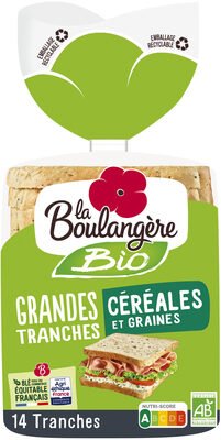 Pain de mie Bio grandes tranches céréales & graines 500g