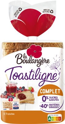 Pain de mie grandes tranches Toastiligne complet