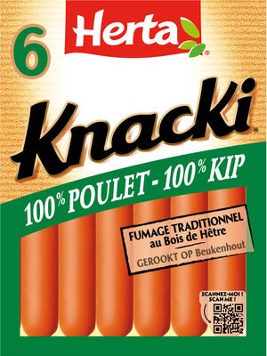 HERTA KNACKI Saucisses 100% Poulet x6 - 210g