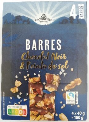 Barres chocolat noir et pointe de sel