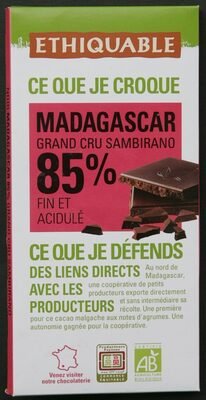 Chocolat noir 85% Madagascar